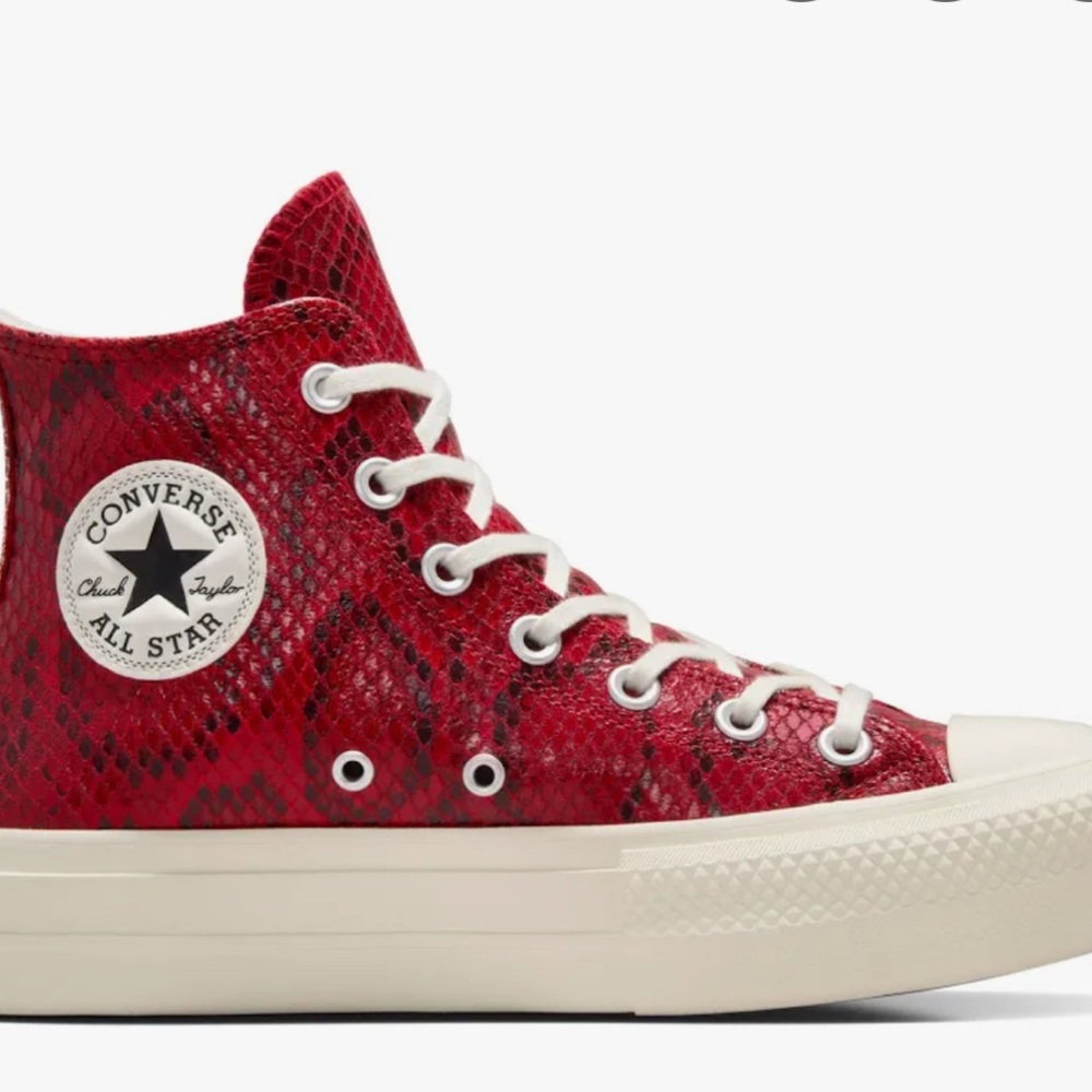 Converse Unisex Red Leather All Star High-Tops Sz (10.5 Women’s or Men’s 8.5) - Picture 4 of 14